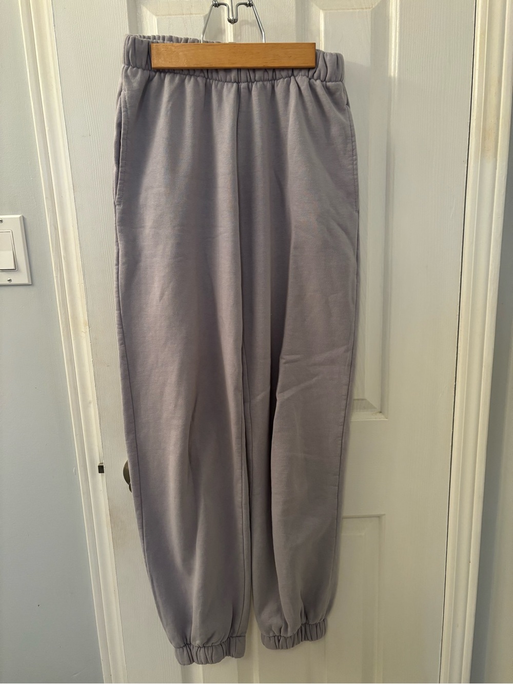 Brandy Melville Women’s Light Gray / Light Purple Sweatpants
